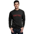 thumbnail image 1 of Daxton New York Sweatshirt Athletic Fit Pullover Crewneck French Terry Fabric, Black Sweatshirt Red Letters, S, 1 of 3