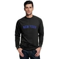 thumbnail image 1 of Daxton New York Sweatshirt Athletic Fit Pullover Crewneck French Terry Fabric, Black Sweatshirt Royal Letters, 3XL, 1 of 3