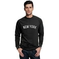 thumbnail image 1 of Daxton New York Sweatshirt Athletic Fit Pullover Crewneck French Terry Fabric, Black Sweatshirt White Letters, S, 1 of 3