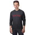 thumbnail image 1 of Daxton New York Sweatshirt Athletic Fit Pullover Crewneck French Terry Fabric, HCharcoal Sweatshirt Red Letters, 3XL, 1 of 3
