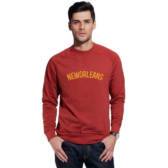 Daxton NewOrleans Sweatshirt Athletic Fit Pullover Crewneck French Terry Fabric, Spice Sweatshirt Gold Letters, 2XL