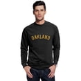 thumbnail image 1 of Daxton Oakland Sweatshirt Athletic Fit Pullover Crewneck French Terry Fabric, Black Sweatshirt Gold Letters, 2XL, 1 of 3