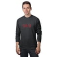 thumbnail image 1 of Daxton Ohio Sweatshirt Athletic Fit Pullover Crewneck French Terry Fabric, HthCharcoal Sweatshirt Red Letters, L, 1 of 3