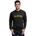 thumbnail image 1 of Daxton Oklahoma Sweatshirt Athletic Fit Pullover Crewneck French Terry Fabric, Black Sweatshirt Gold Letters, 2XL, 1 of 3