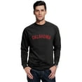 thumbnail image 1 of Daxton Oklahoma Sweatshirt Athletic Fit Pullover Crewneck French Terry Fabric, Black Sweatshirt Red Letters, L, 1 of 3