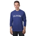 thumbnail image 1 of Daxton Oklahoma Sweatshirt Athletic Fit Pullover Crewneck French Terry Fabric, Denim Sweatshirt White Letters, M, 1 of 3