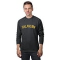 thumbnail image 1 of Daxton Oklahoma Sweatshirt Athletic Fit Pullover Crewneck French Terry Fabric, HthCharcoal Sweatshirt Gold Letters, L, 1 of 3