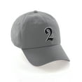 thumbnail image 1 of Daxton Old English 3D Alphabet Letters Numbers Initial Baseball Dad Hat - Light Grey, Number 2, 1 of 2