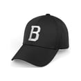 thumbnail image 1 of Daxton Performance Cool Tech Baseball Hat - Black Cap, Silver Logo Letter B, 1 of 1