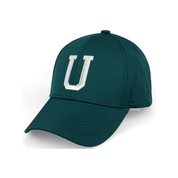 Daxton Performance Cool Tech Baseball Hat - Dusk Teal Cap, Silver Logo Letter U
