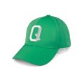 thumbnail image 1 of Daxton Performance Cool Tech Baseball Hat - Green Cap, Silver Logo Letter Q, 1 of 3