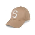 thumbnail image 1 of Daxton Performance Cool Tech Baseball Hat - Khaki Cap, Silver Logo Letter S, 1 of 3