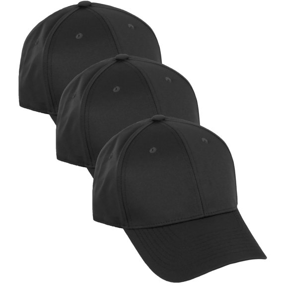 Daxton Performance Hat High Profile Structured Baseball Cap 3 Pack - Black,Black,Black