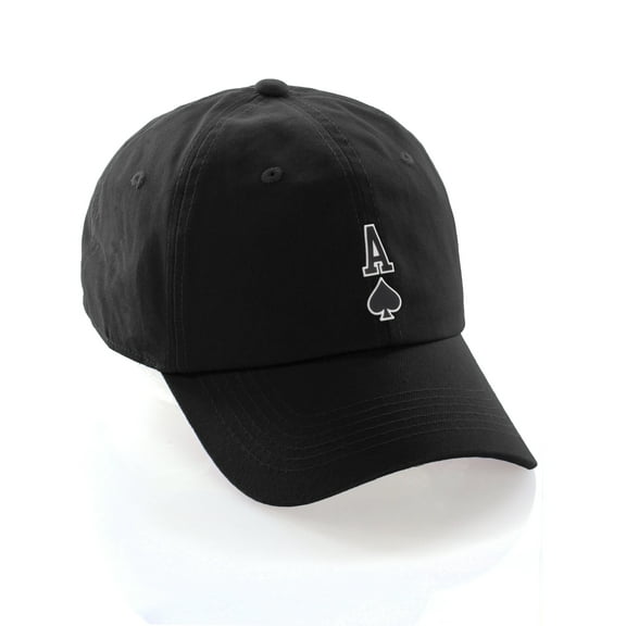 Daxton Poker Holdem Lucky Cards Baseball Unstructured Cap, Black Hat, Ace of Spades