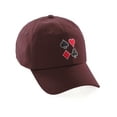 thumbnail image 1 of Daxton Poker Holdem Lucky Cards Baseball Unstructured Cap, Burgundy Hat, Poker Square, 1 of 5