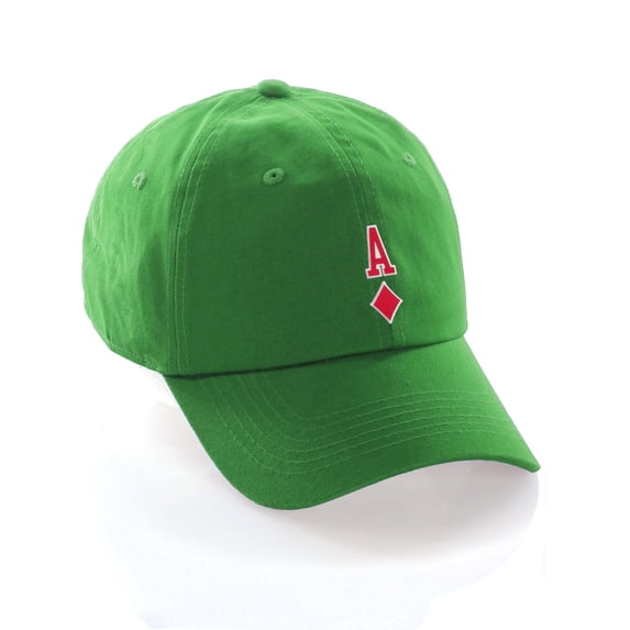 Daxton Poker Holdem Lucky Cards Baseball Unstructured Cap, Kelly Hat, Ace of Diamonds