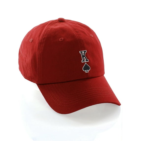 Daxton Poker Holdem Lucky Cards Baseball Unstructured Cap, Red Hat, Poker Line