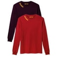 thumbnail image 1 of Daxton Premium Arizona Men Long Sleeves T Shirt Ultra Soft Medium Weight Cotton, 2Pk Wine Gold Red Gold Large, 1 of 6