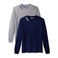 thumbnail image 1 of Daxton Premium Atlanta Men Long Sleeves T Shirt Ultra Soft Medium Weight Cotton, 2Pk Hgry Navy Navy White Small, 1 of 6