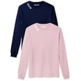 thumbnail image 1 of Daxton Premium Austin Men Long Sleeves T Shirt Ultra Soft Medium Weight Cotton, 2Pk Navy White Pink White 1XL, 1 of 6