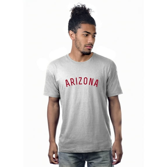 Daxton Premium Basic Crew Neck Short Sleeve Tshirt Cities Arizona Letter - HthGray Red-XX-Large