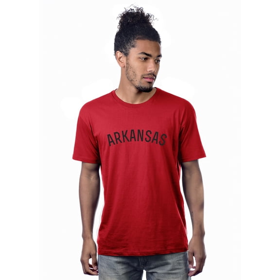 Daxton Premium Basic Crew Neck Short Sleeve Tshirt Cities Arkansas  Letter - Red Black-XX-Large