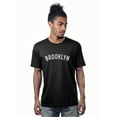 thumbnail image 1 of Daxton Premium Basic Crew Neck Short Sleeve Tshirt Cities Brooklyn Letter, Black White, 3XL, 1 of 1