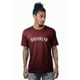 thumbnail image 1 of Daxton Premium Basic Crew Neck Short Sleeve Tshirt Cities Brooklyn Letter, CherryHth White, 1XL, 1 of 1