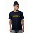 thumbnail image 1 of Daxton Premium Basic Crew Neck Short Sleeve Tshirt Cities Brooklyn Letter, Navy Gold, 3XL, 1 of 2