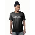 thumbnail image 1 of Daxton Premium Basic Crew Neck Short Sleeve Tshirt Cities Charlotte Letter - HthCharcoal White-X-Small, 1 of 2