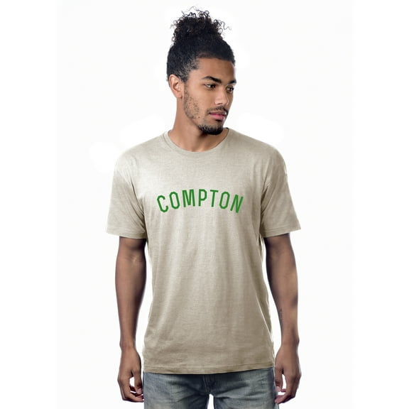 Daxton Premium Basic Crew Neck Short Sleeve Tshirt Cities Compton  Letter - Oat Green-X-Small