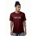 thumbnail image 1 of Daxton Premium Basic Crew Neck Short Sleeve Tshirt Cities Dallas  Letter - Burgundy White-XX-Large, 1 of 2