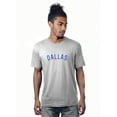 thumbnail image 1 of Daxton Premium Basic Crew Neck Short Sleeve Tshirt Cities Dallas  Letter - HthGray Royal-Medium, 1 of 2