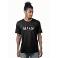 thumbnail image 1 of Daxton Premium Basic Crew Neck Short Sleeve Tshirt Cities Denver  Letter - Black White-Large, 1 of 2