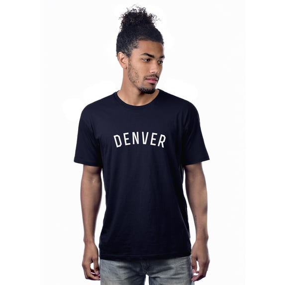 Daxton Premium Basic Crew Neck Short Sleeve Tshirt Cities Denver Letter - Navy White-XXX-Large