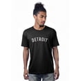 thumbnail image 1 of Daxton Premium Basic Crew Neck Short Sleeve Tshirt Cities Detroit  Letter - Black White-X-Large, 1 of 2
