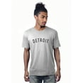 thumbnail image 1 of Daxton Premium Basic Crew Neck Short Sleeve Tshirt Cities Detroit  Letter - HthGray Black-X-Small, 1 of 2