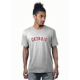 thumbnail image 1 of Daxton Premium Basic Crew Neck Short Sleeve Tshirt Cities Detroit  Letter - HthGray Red-Medium, 1 of 2