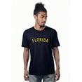 thumbnail image 1 of Daxton Premium Basic Crew Neck Short Sleeve Tshirt Cities Florida  Letter - Navy Gold-X-Small, 1 of 2