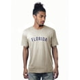 thumbnail image 1 of Daxton Premium Basic Crew Neck Short Sleeve Tshirt Cities Florida  Letter - Oat Navy-Small, 1 of 2