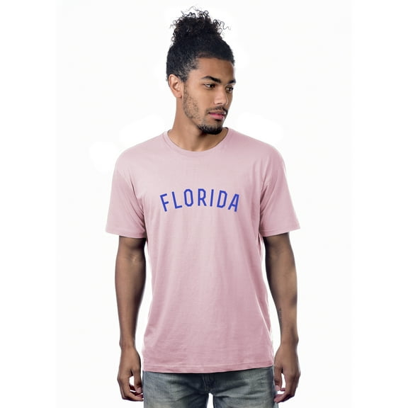 Daxton Premium Basic Crew Neck Short Sleeve Tshirt Cities Florida  Letter - Pink Royal-Medium