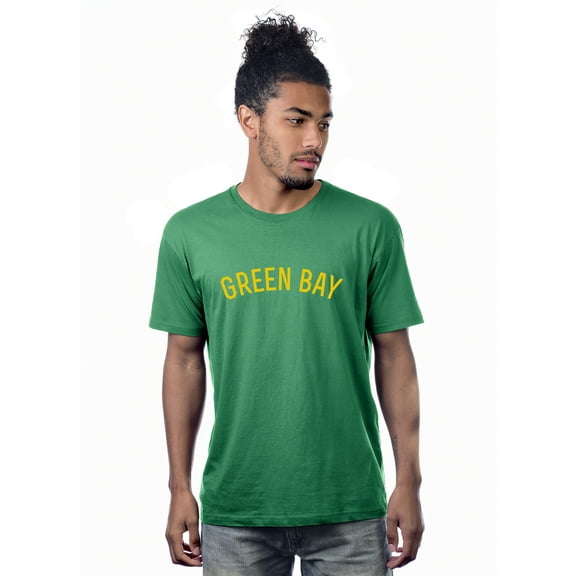 Daxton Premium Basic Crew Neck Short Sleeve Tshirt Cities Green Bay  Letter - Kelly Gold-Medium