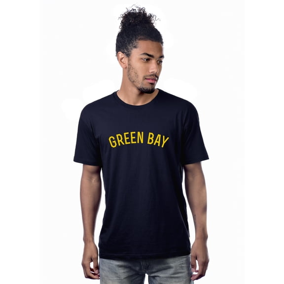Daxton Premium Basic Crew Neck Short Sleeve Tshirt Cities Green Bay  Letter - Navy Gold-X-Small