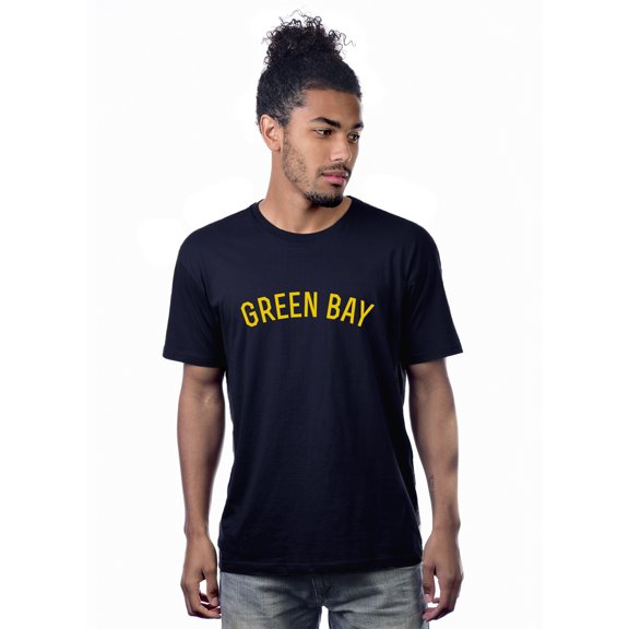 Daxton Premium Basic Crew Neck Short Sleeve Tshirt Cities Green Bay  Letter - Navy Gold-XX-Large