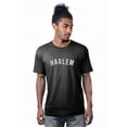 thumbnail image 1 of Daxton Premium Basic Crew Neck Short Sleeve Tshirt Cities Harlem  Letter - HthCharcoal White-Medium, 1 of 2