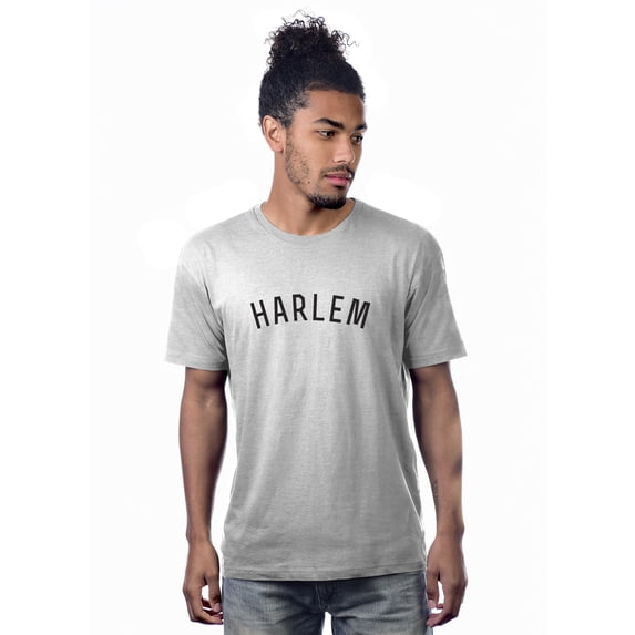 Daxton Premium Basic Crew Neck Short Sleeve Tshirt Cities Harlem Letter - HthGray Black-XX-Large