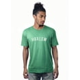 thumbnail image 1 of Daxton Premium Basic Crew Neck Short Sleeve Tshirt Cities Harlem  Letter - HthGreen White-XXX-Large, 1 of 2