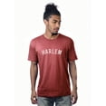 thumbnail image 1 of Daxton Premium Basic Crew Neck Short Sleeve Tshirt Cities Harlem  Letter - HthRed White-X-Small, 1 of 2