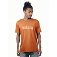 thumbnail image 1 of Daxton Premium Basic Crew Neck Short Sleeve Tshirt Cities Harlem  Letter - Orange White-XXX-Large, 1 of 2