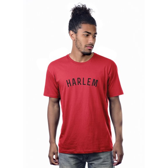 Daxton Premium Basic Crew Neck Short Sleeve Tshirt Cities Harlem  Letter - Red Black-XX-Large